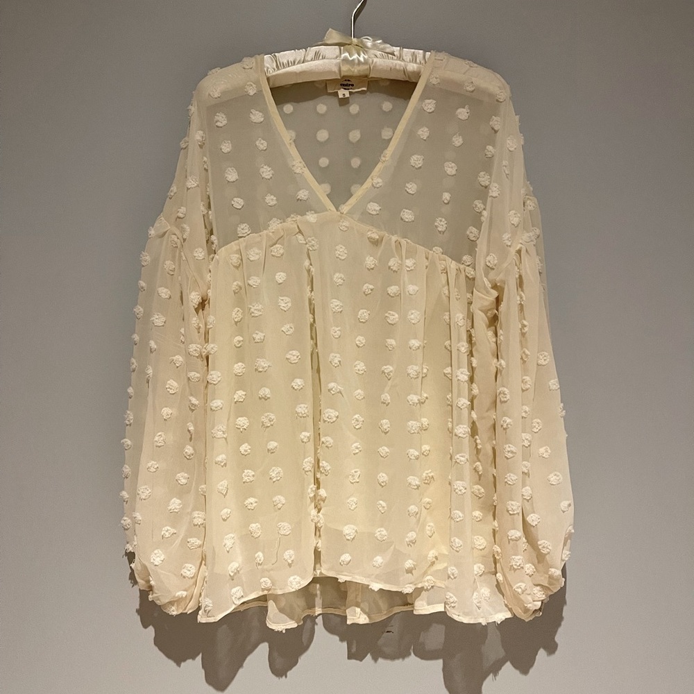 Cream Pom Pop Top